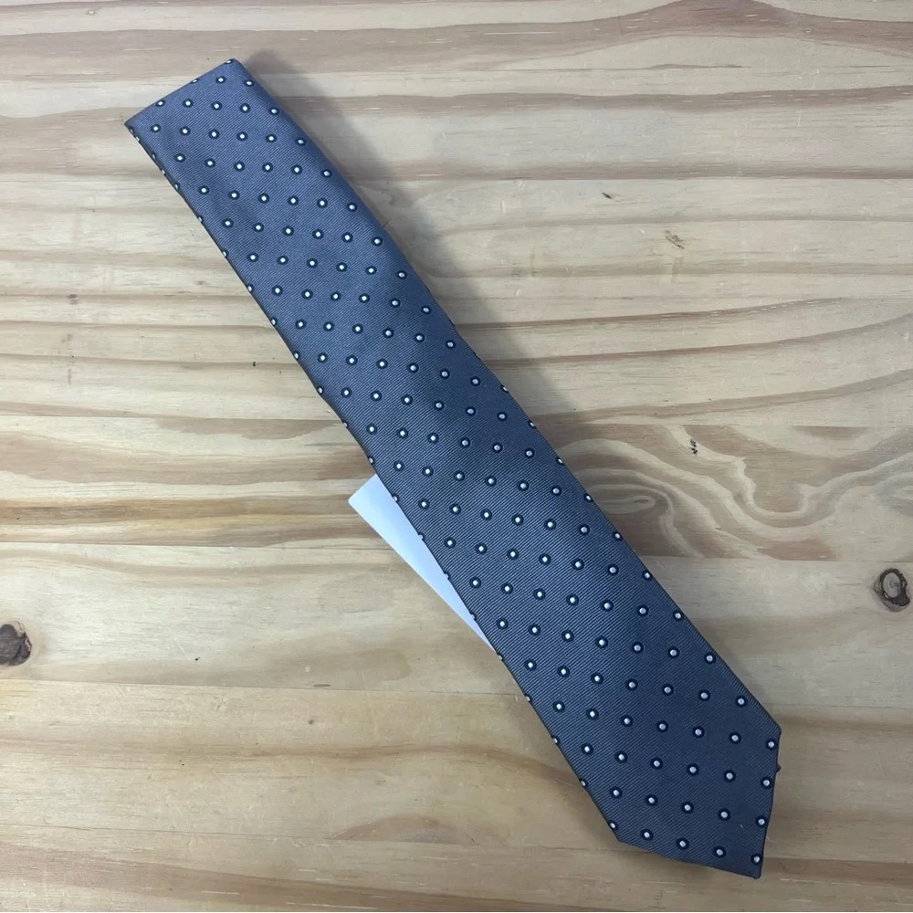 *2/$20* Nordstrom Grey Polka Dot Silk Blend Skinny tie